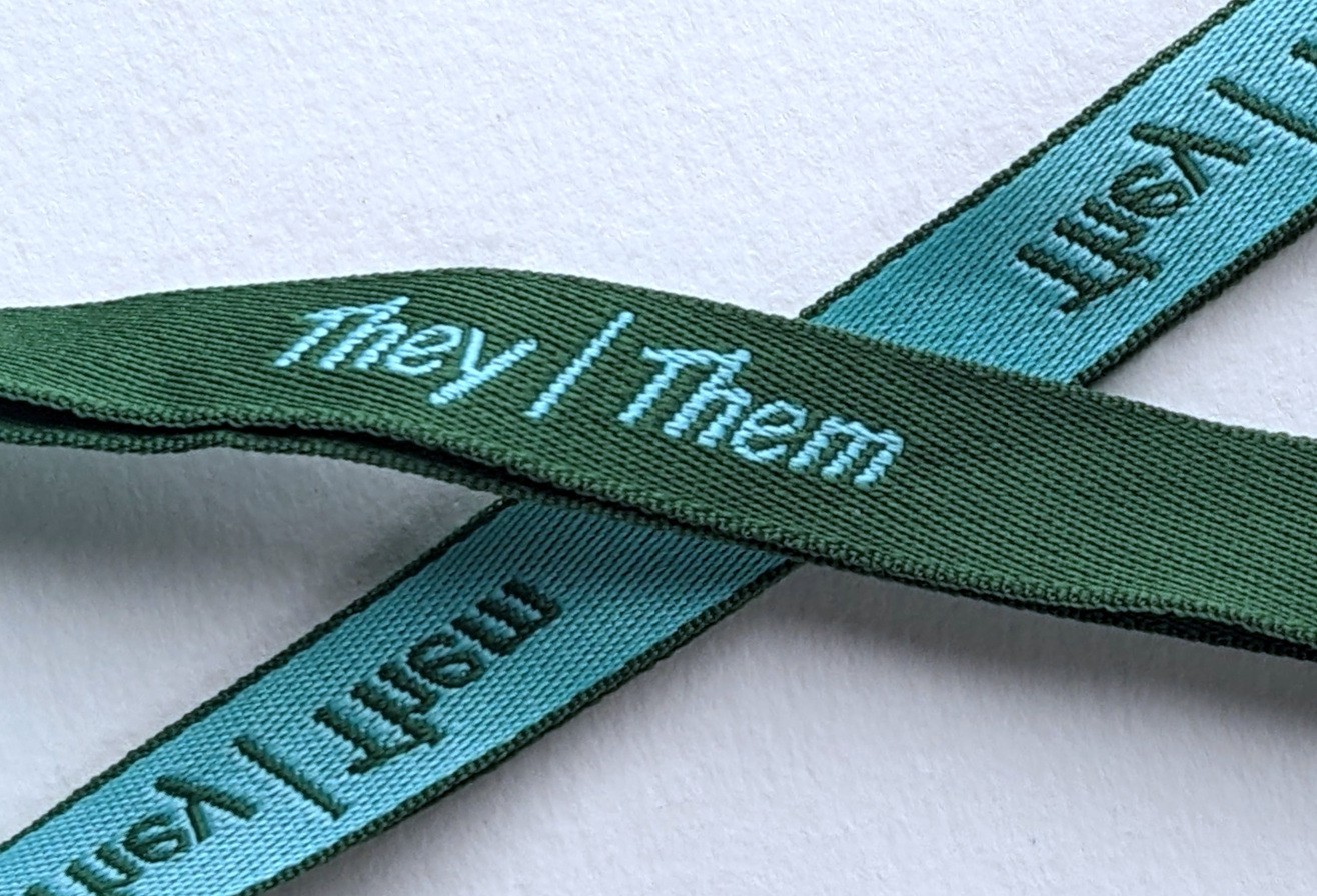 Pronoun Lanyard THEY/THEM for Work, College, School ID Card or Badge Keychain