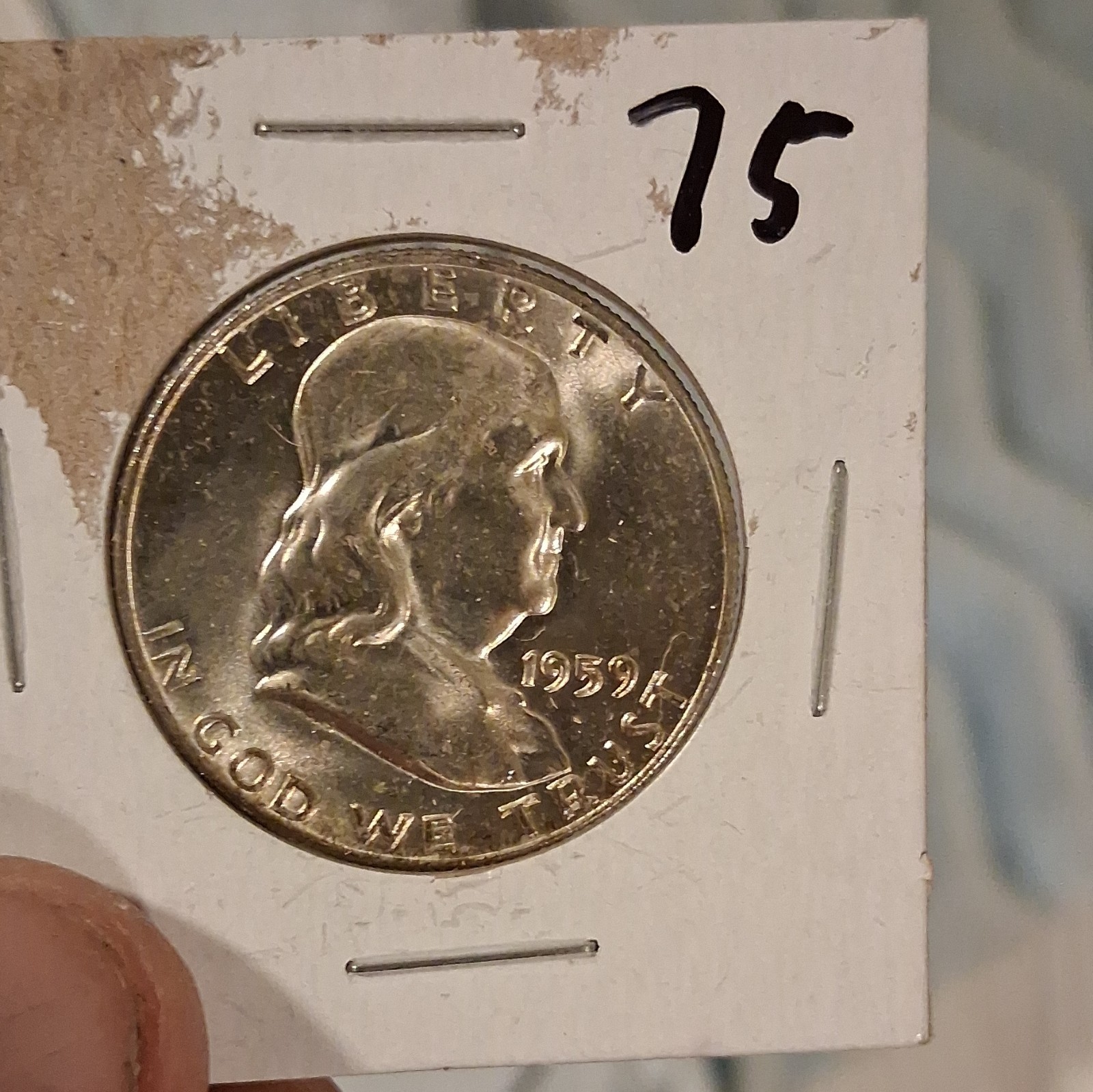 1959-D Franklin Half Dollar 50C Silver .900 KM#199 Business Strike