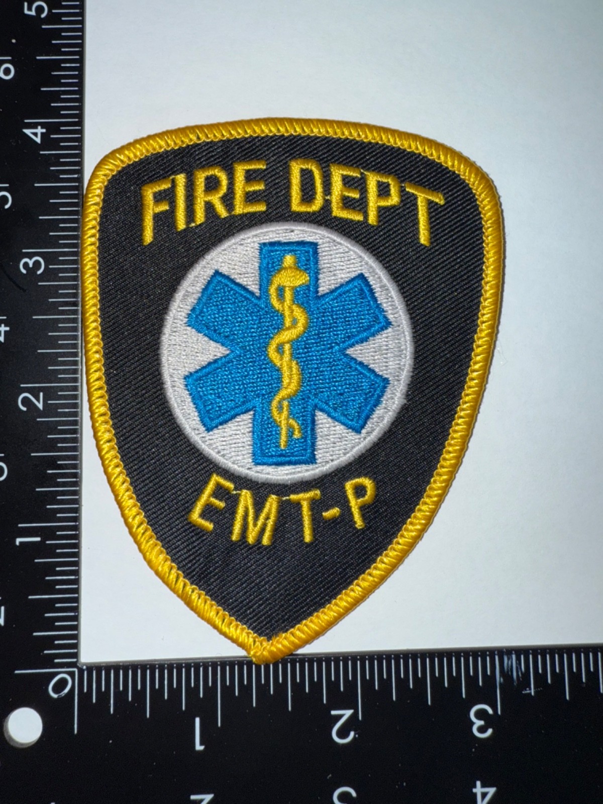 Fire Department EMT-P Paramedic Shoulder Patch Obsolete Embroidered Collectible