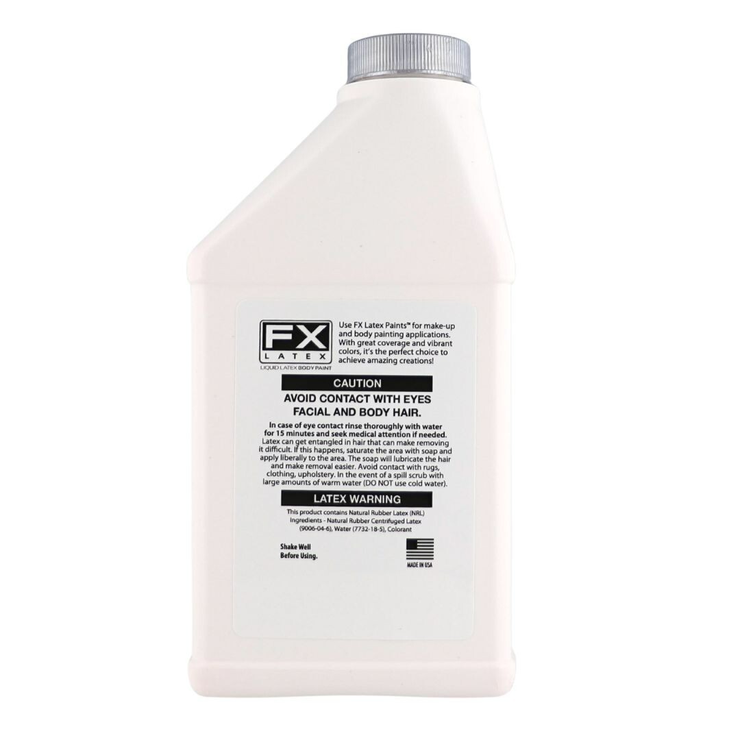 FX Latex Fluorescent White - 16 oz - Face and Body Paint GLOWS UNDER BLACKLIGHT!