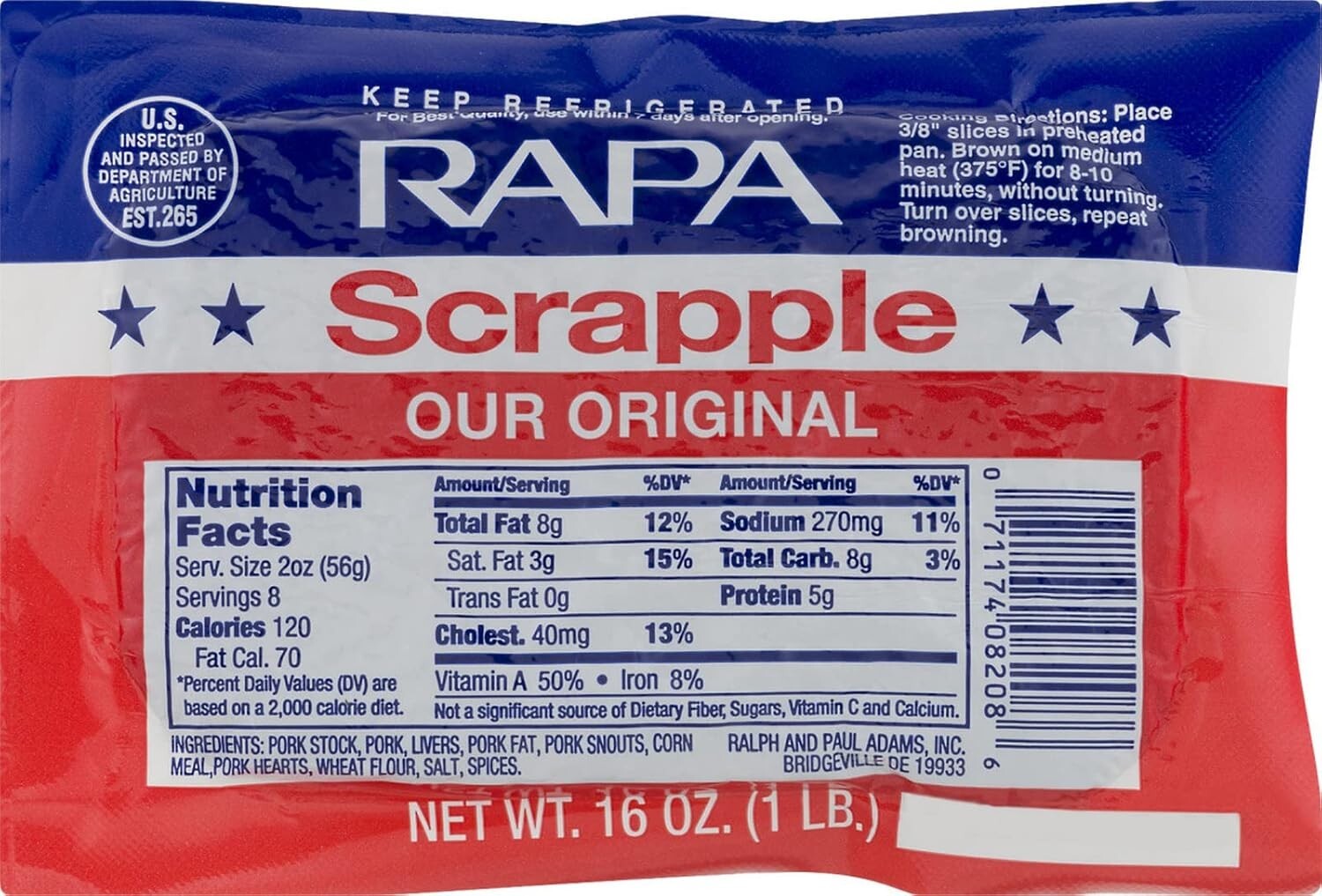 Rapa Scrapple Original 16 oz pack of 4