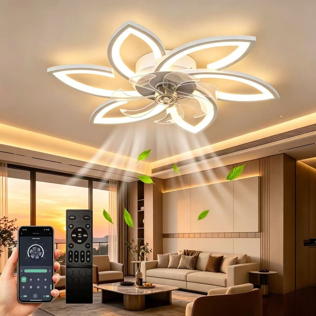 Variable Intensity Ceiling Fan with Light Indoor Home Decor Ceiling Lighting
