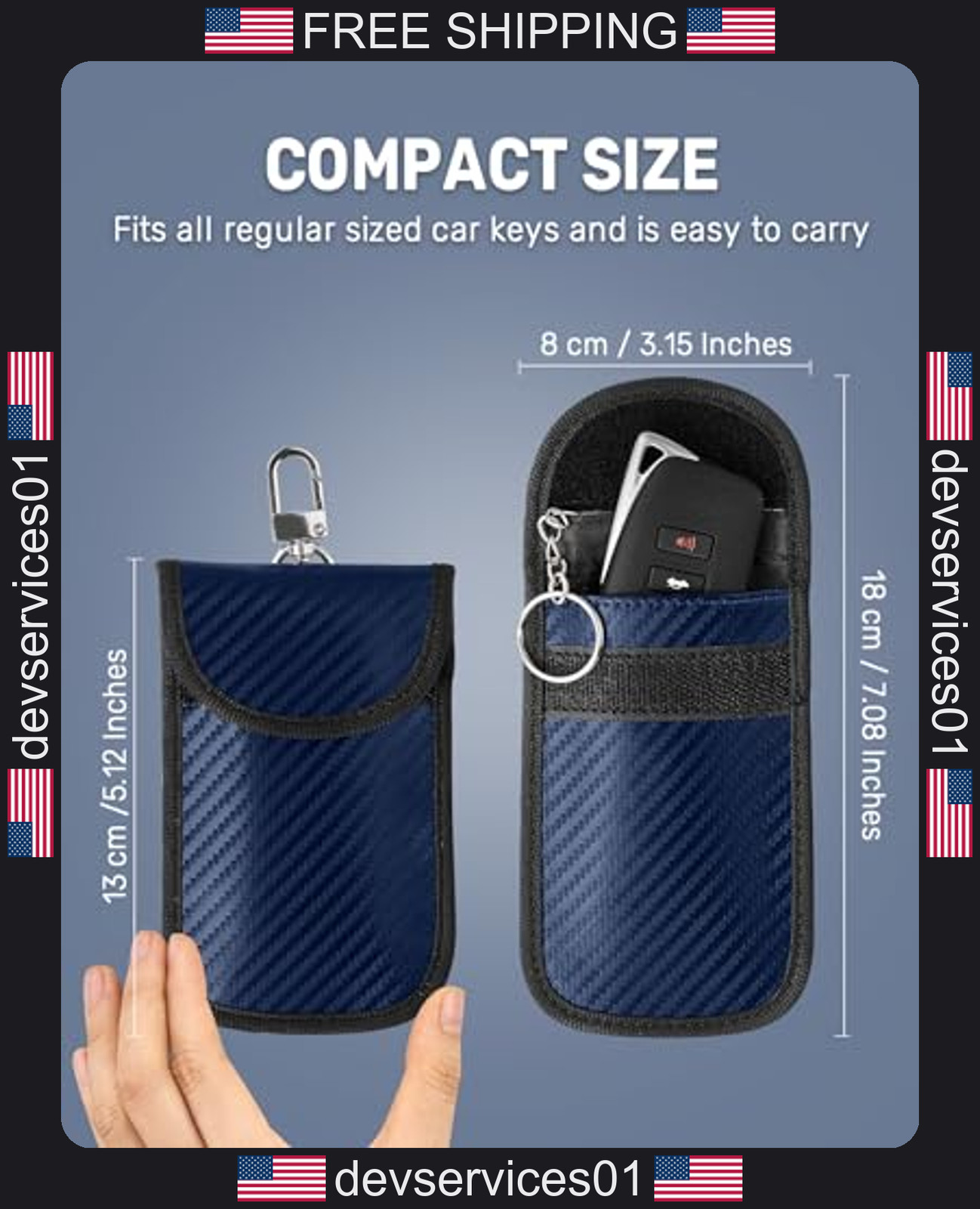 2 Pack RFID Signal Blocking Faraday Bags for Car Keys