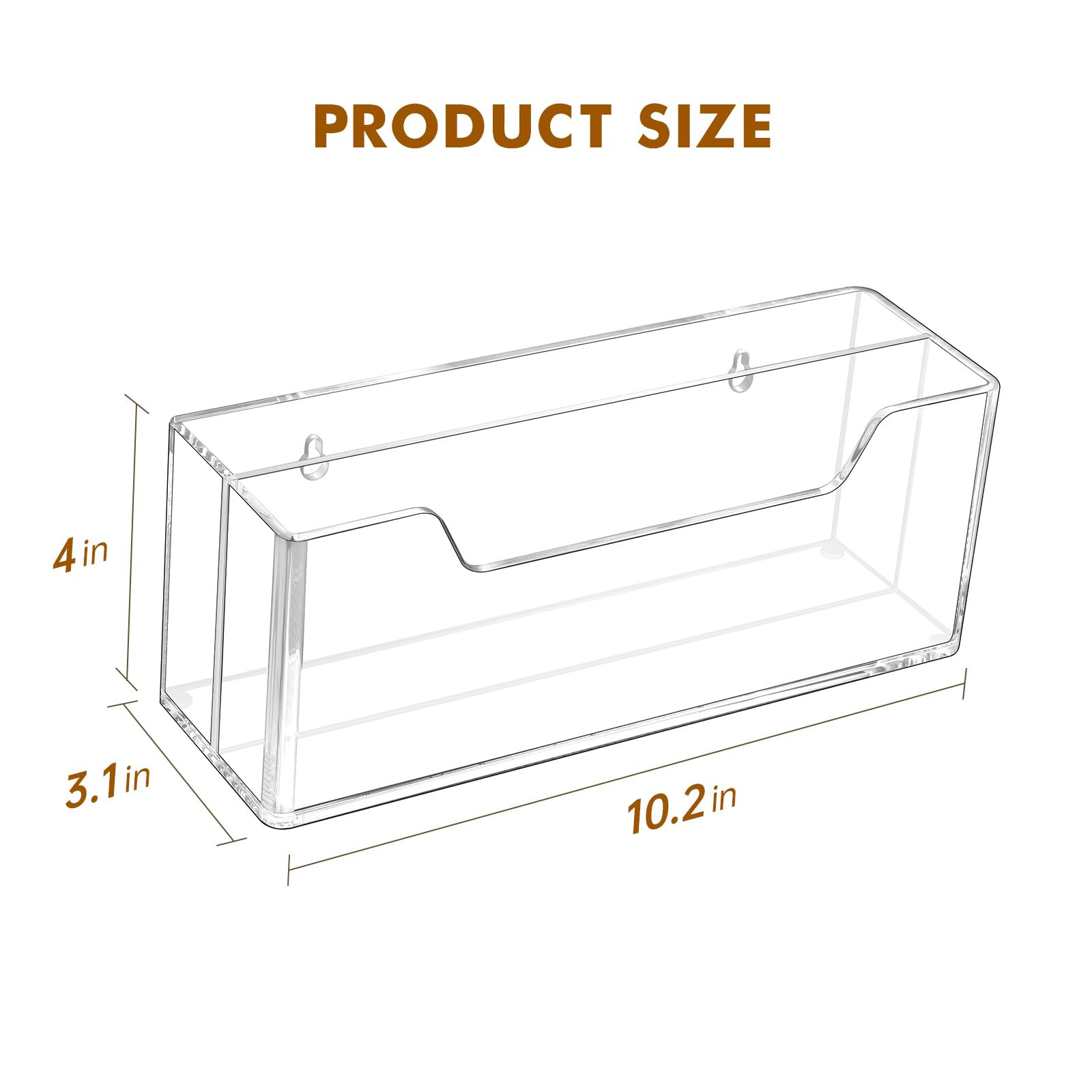 Organizer Wall Mounted, Hanging Holder with 2 Slots for #10 Envelopes, Acryli...