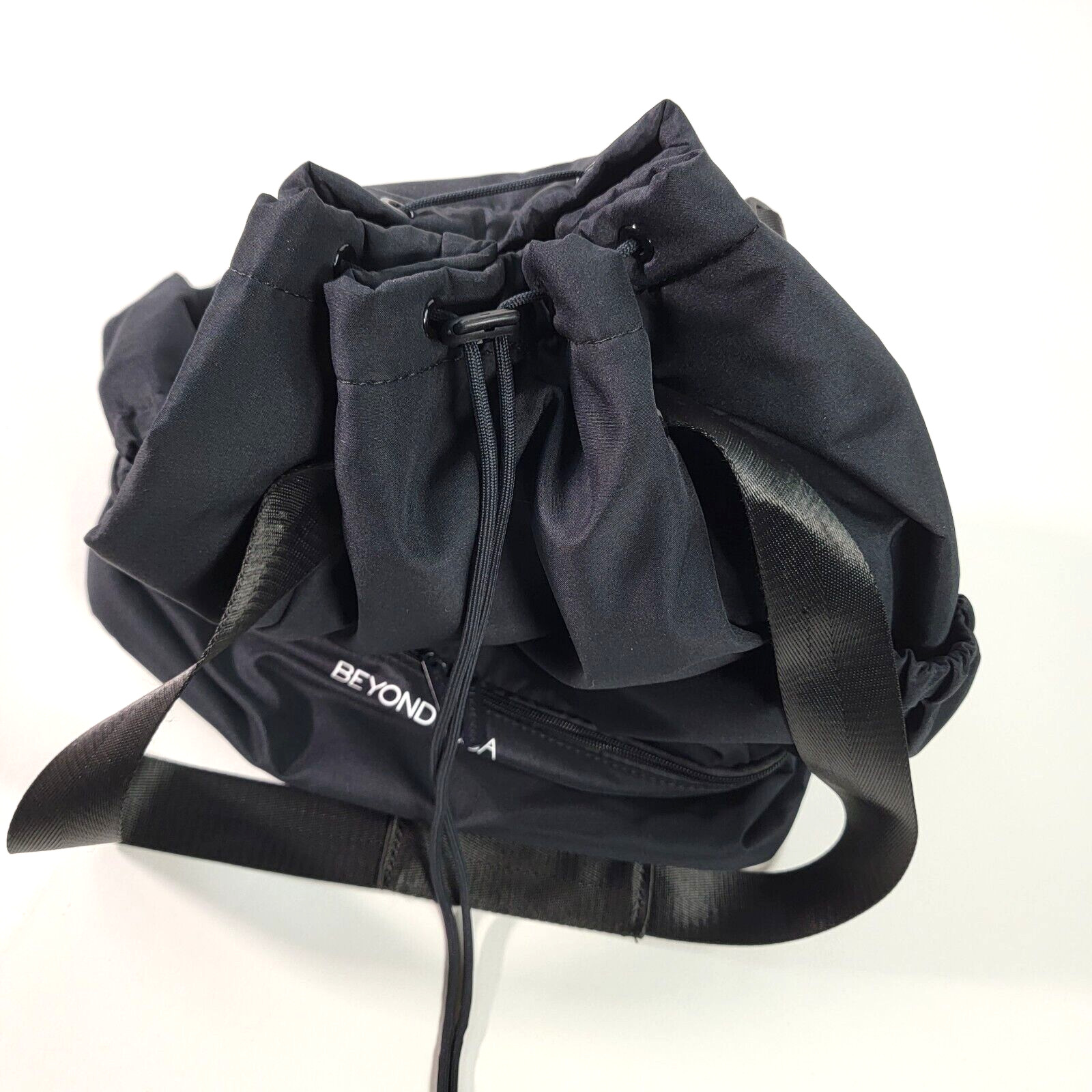 Beyond Yoga Black Convertible Gym Bag Zippered Compartment Drawstring