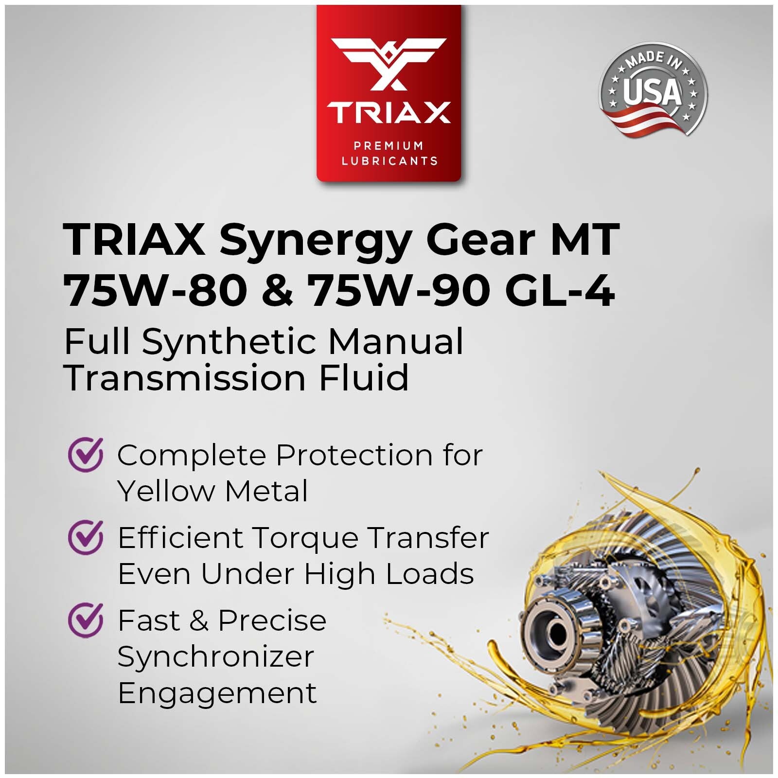 TRIAX Synergy Gear MT 75W-90 GL-4 Manual Transmission Fluid (6 Quart Pack)