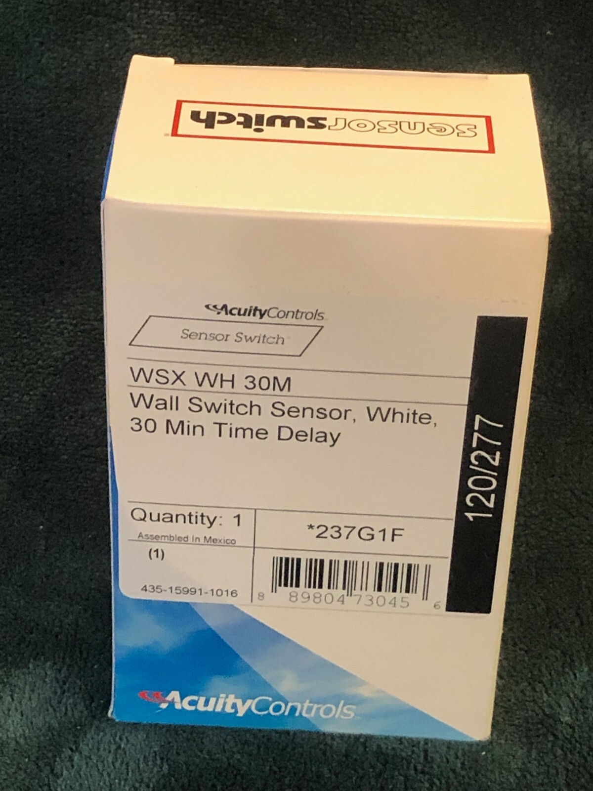NEW Acuity Controls Wall Switch Sensor WSX WH 30 Minute Time Delay White 120/277