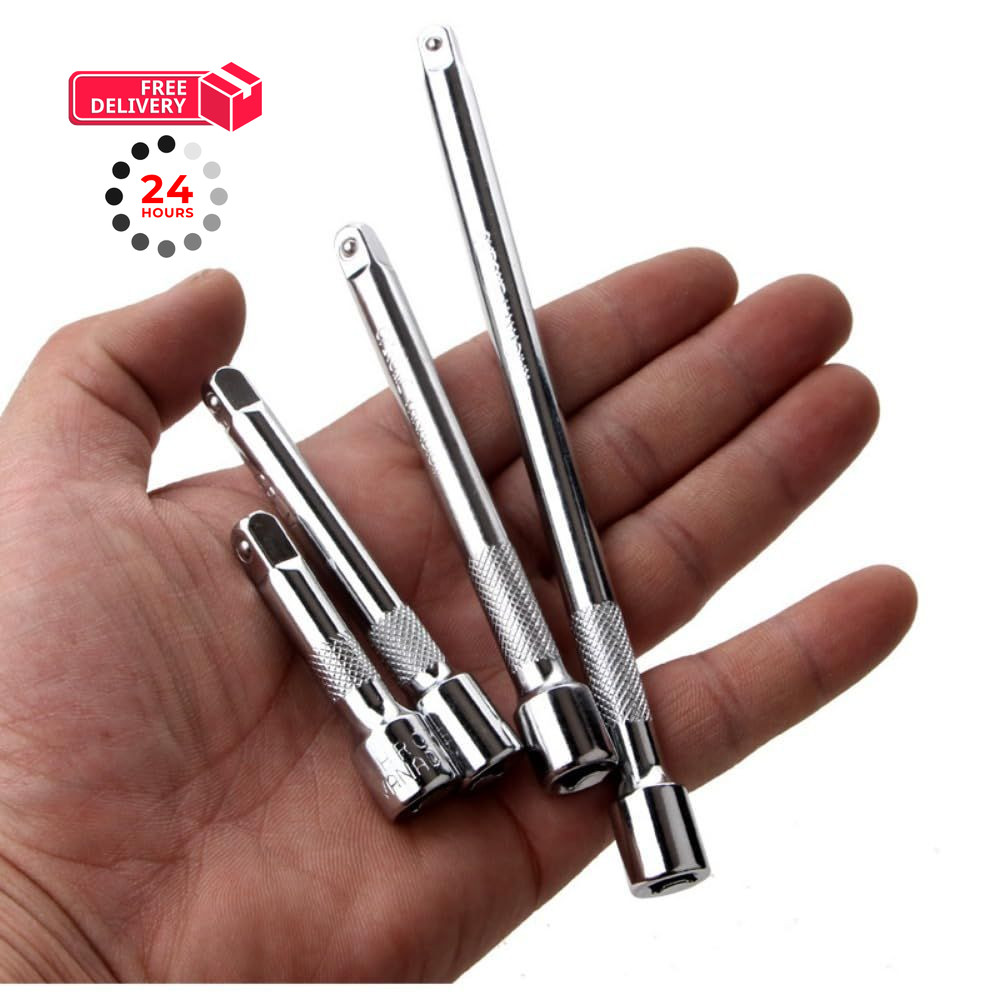 EMSTAR 4PCS 1/4" Drive Socket Extension Bar Set, Silver