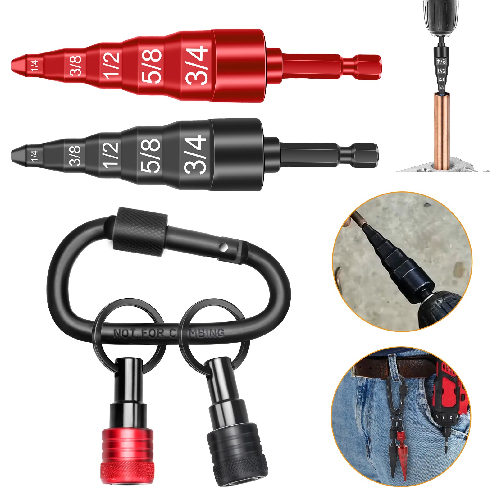 2x Swaging Tube Expander Tool Drill Bit Set Air Conditioner Copper Pipe Flaring