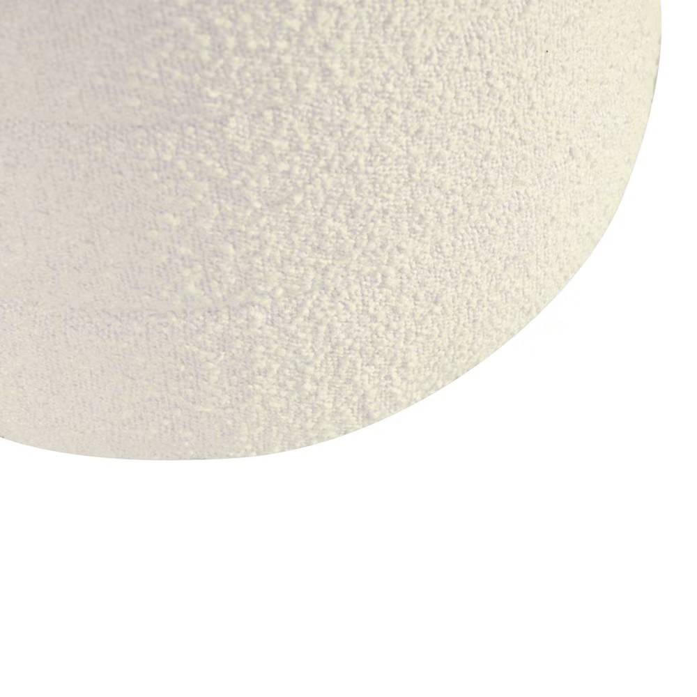 HomePop Boucle Ottoman Round Storage Bedroom Vanity Living Room Cream