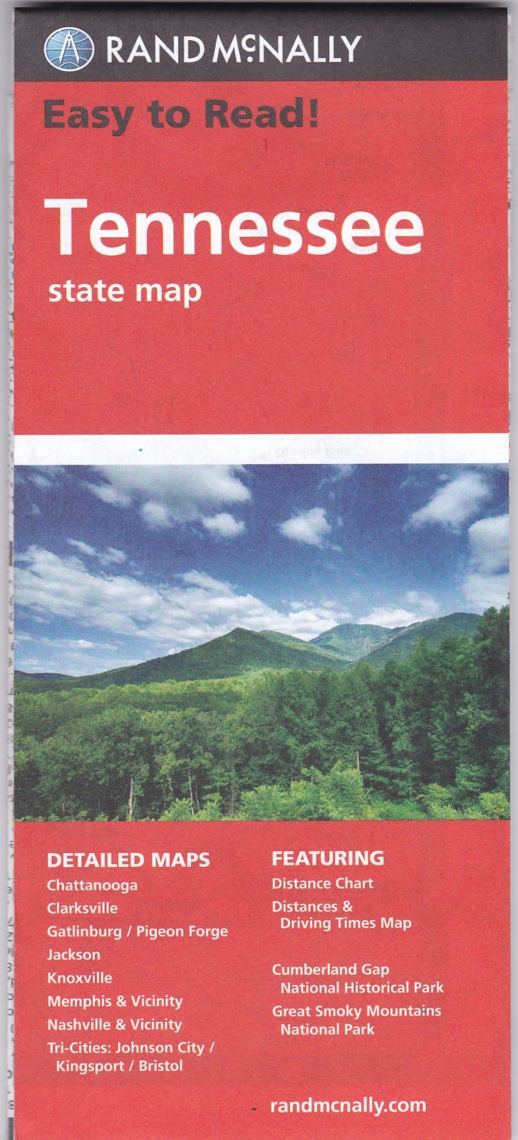 Rand McNally Tennessee Easy To Read Paper Folding Map