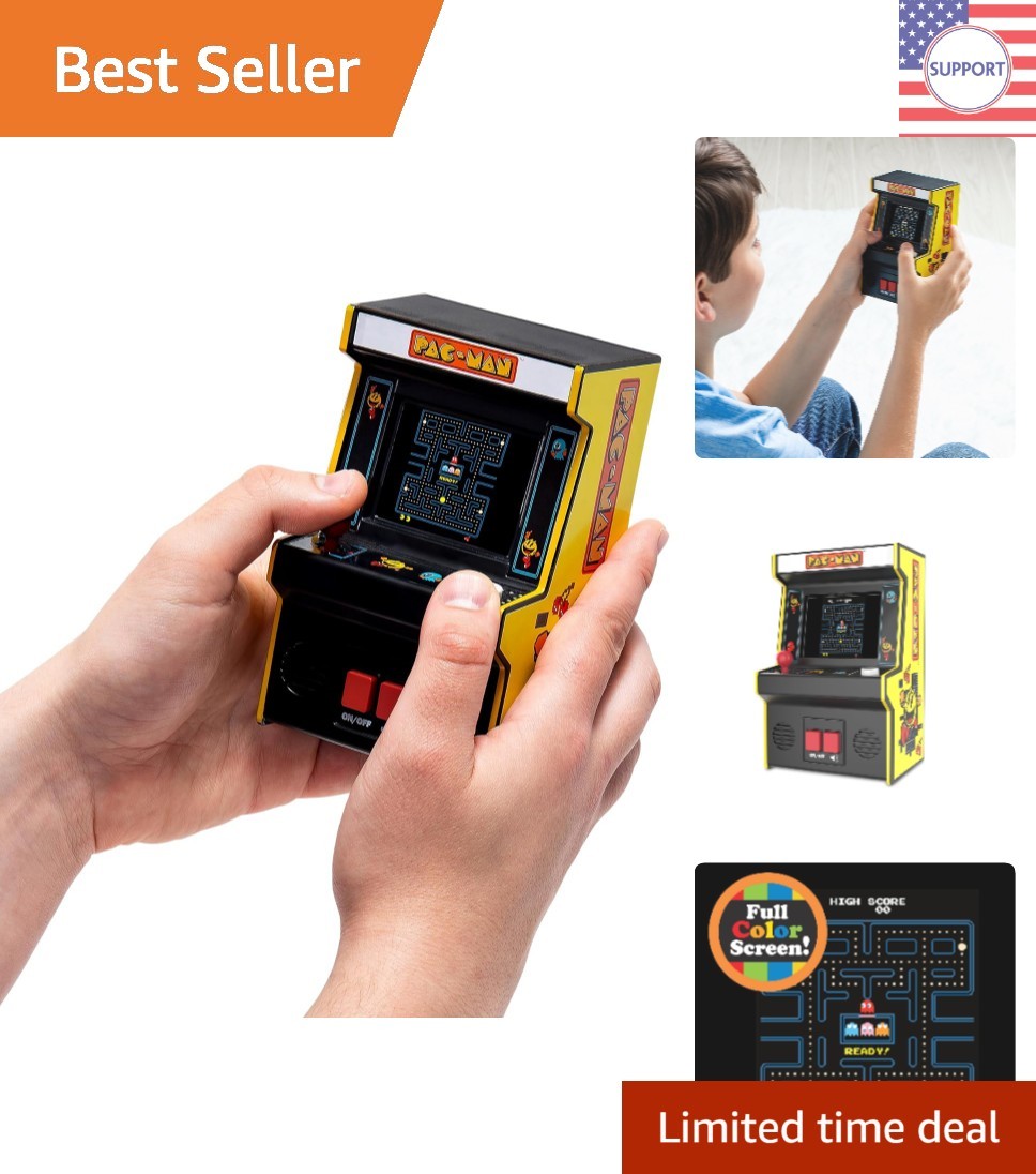 Classic Pac-Man Portable Arcade Game - Handheld, Colorful Fun for Ages 8+