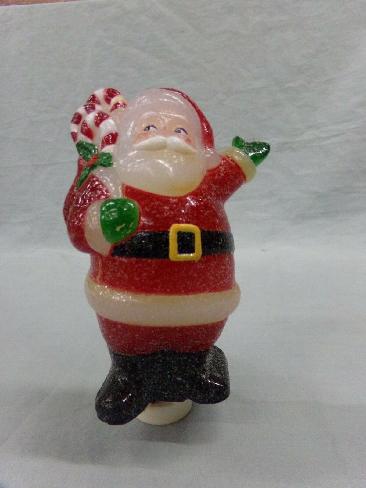 Santa Clause With Candy Canes Christmas Nightlight ~ On/Off Switch ~ Works!