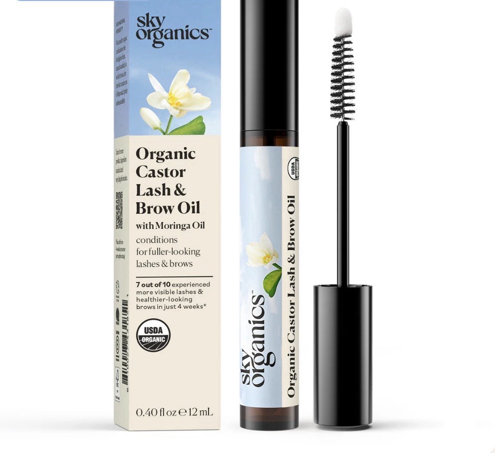 Sky Organics - Organic Lash & Brow Oil & Applicator - Eyelash Serum - Castor Oil