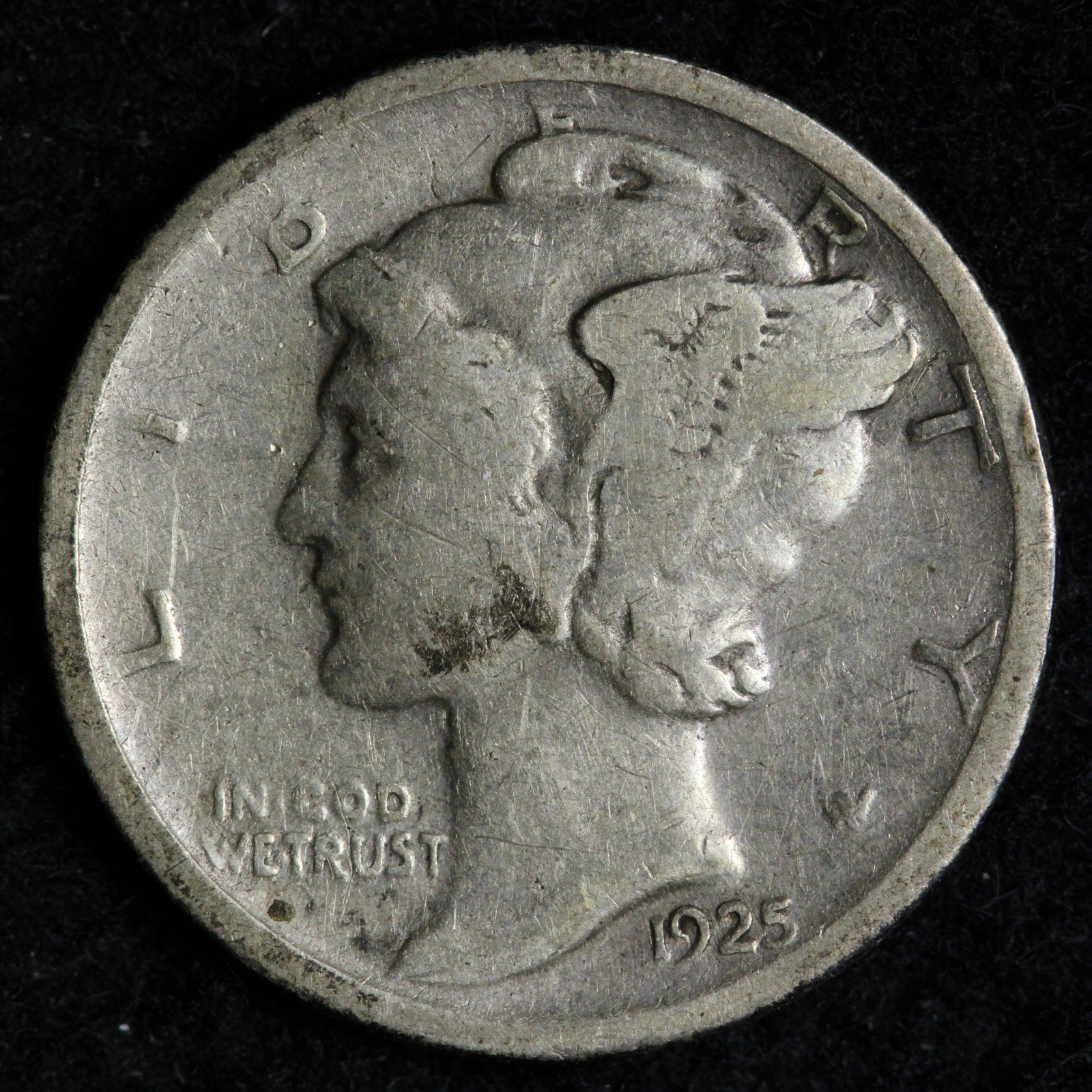 1925-D Mercury Silver Dime FINE E228 KQB
