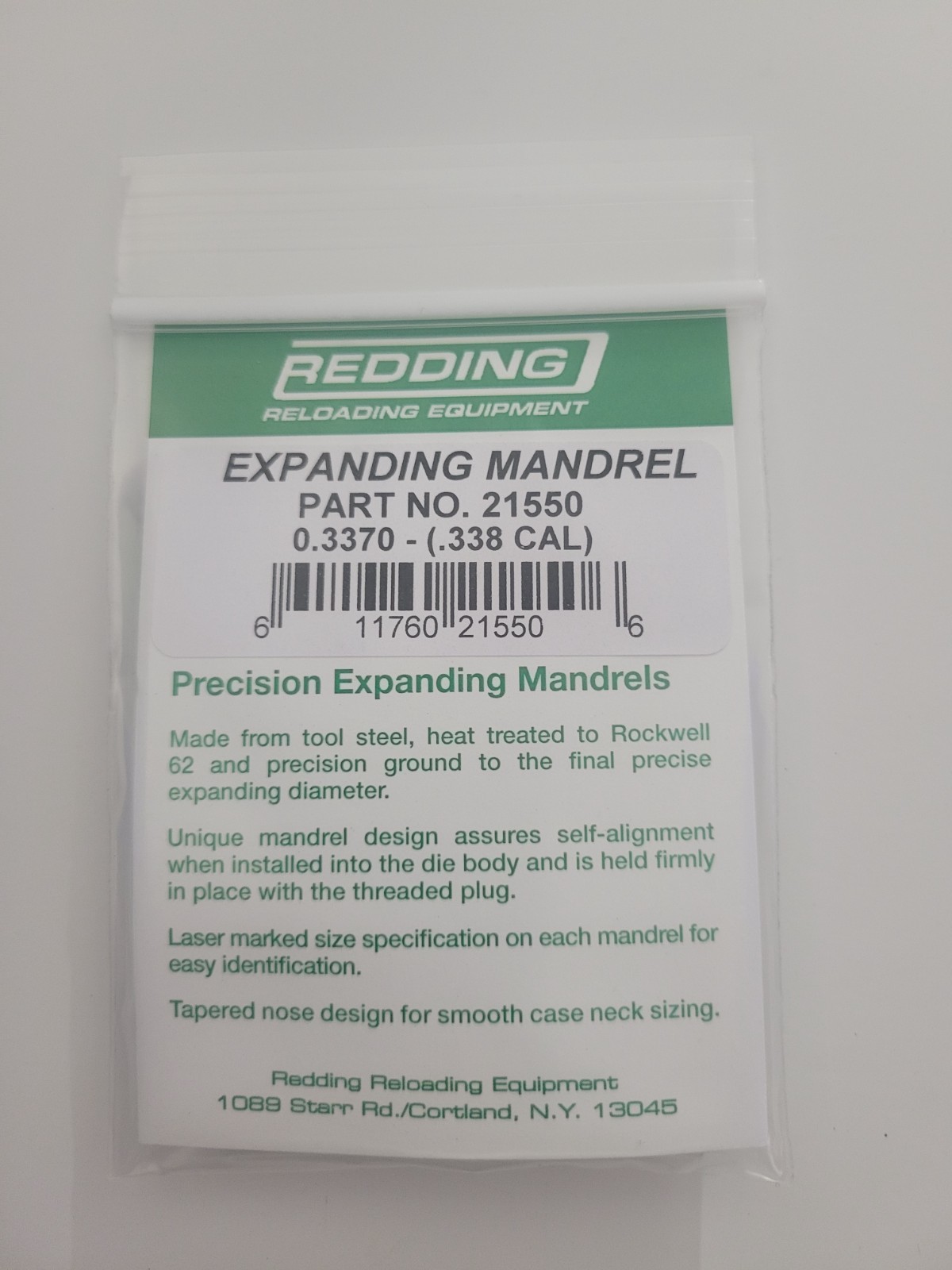 21550 REDDING 0.3370 EXPANDING MANDREL (.338 CAL) - BRAND NEW - FREE SHIP