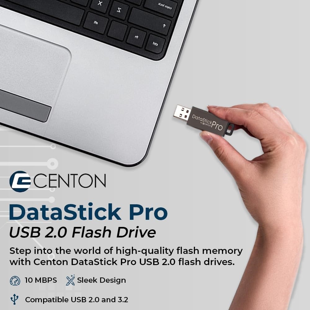 DataStick Pro USB 2.0 Type A Flash Drive 16 GB Gray 10/Pack DSP16GB10PK