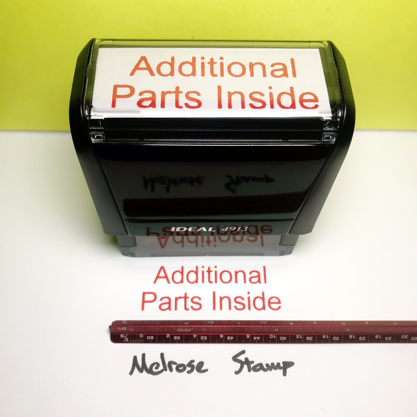 Additional Parts Inside Rubber Stamp Red Ink Self Inking Ideal 4913