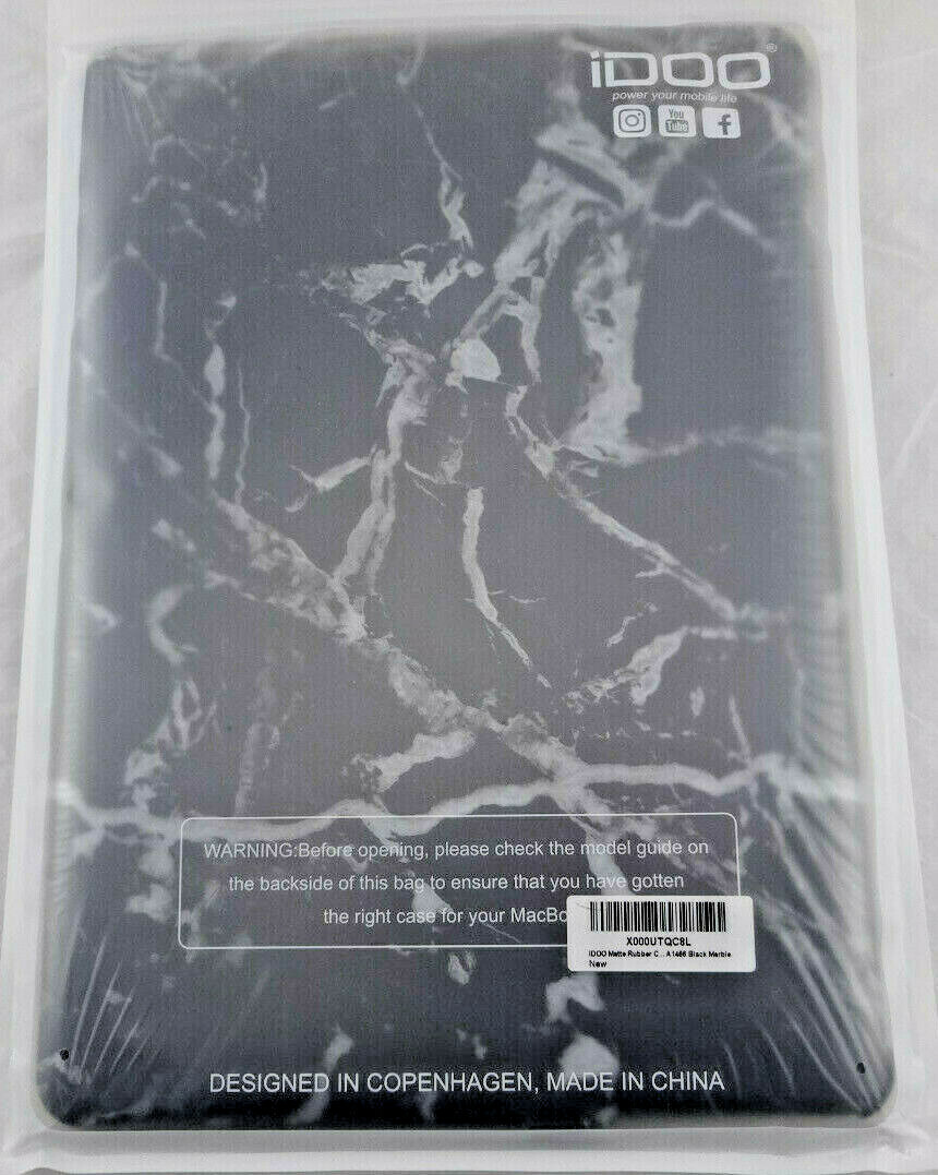 iDOO A1466 Black Marble MacBook Soft Plastic Case Brand New Free Shipping