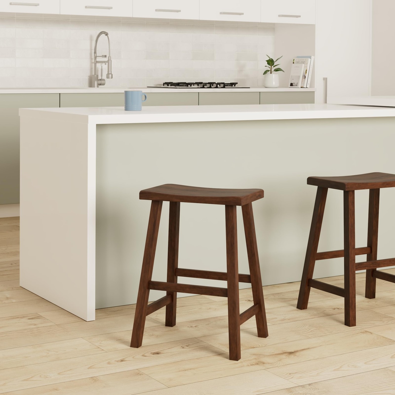 International Concepts Saddle Seat Barstool Walnut 24