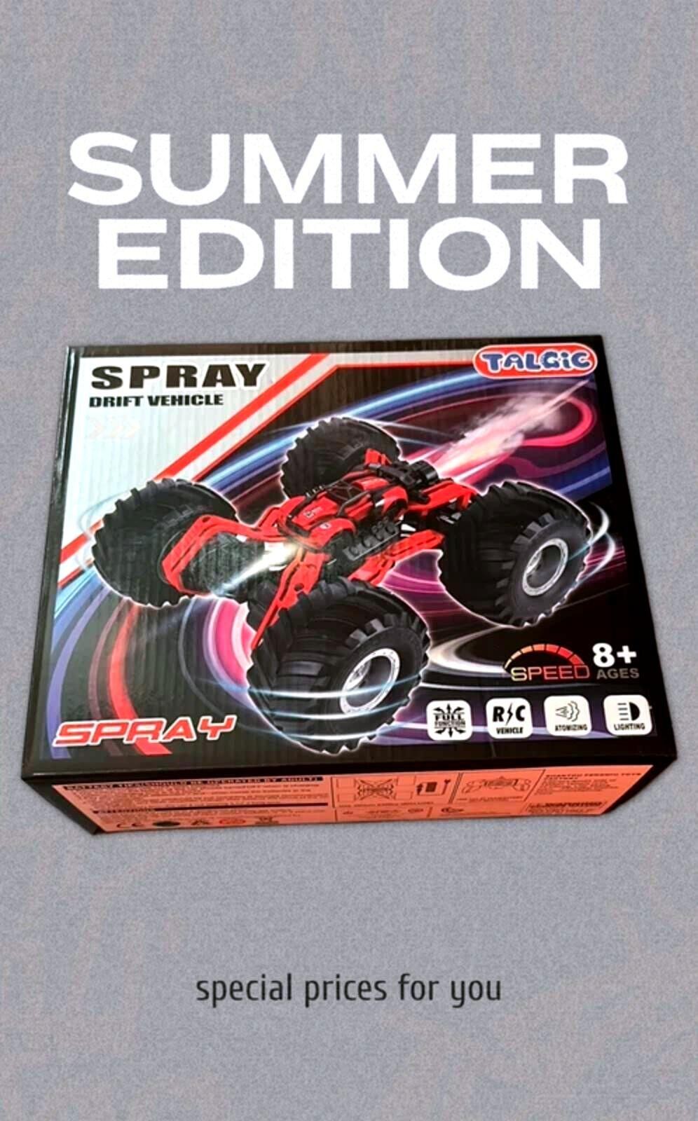 SprayDrift Remote Control Monster Truck Toy - Best Gift for the Kids/Collectors