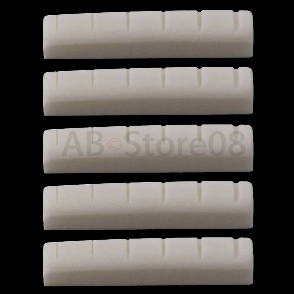 5pcs 43x6x8.5mm Real Bone Material Slotted Nut for SIGMA Guitar