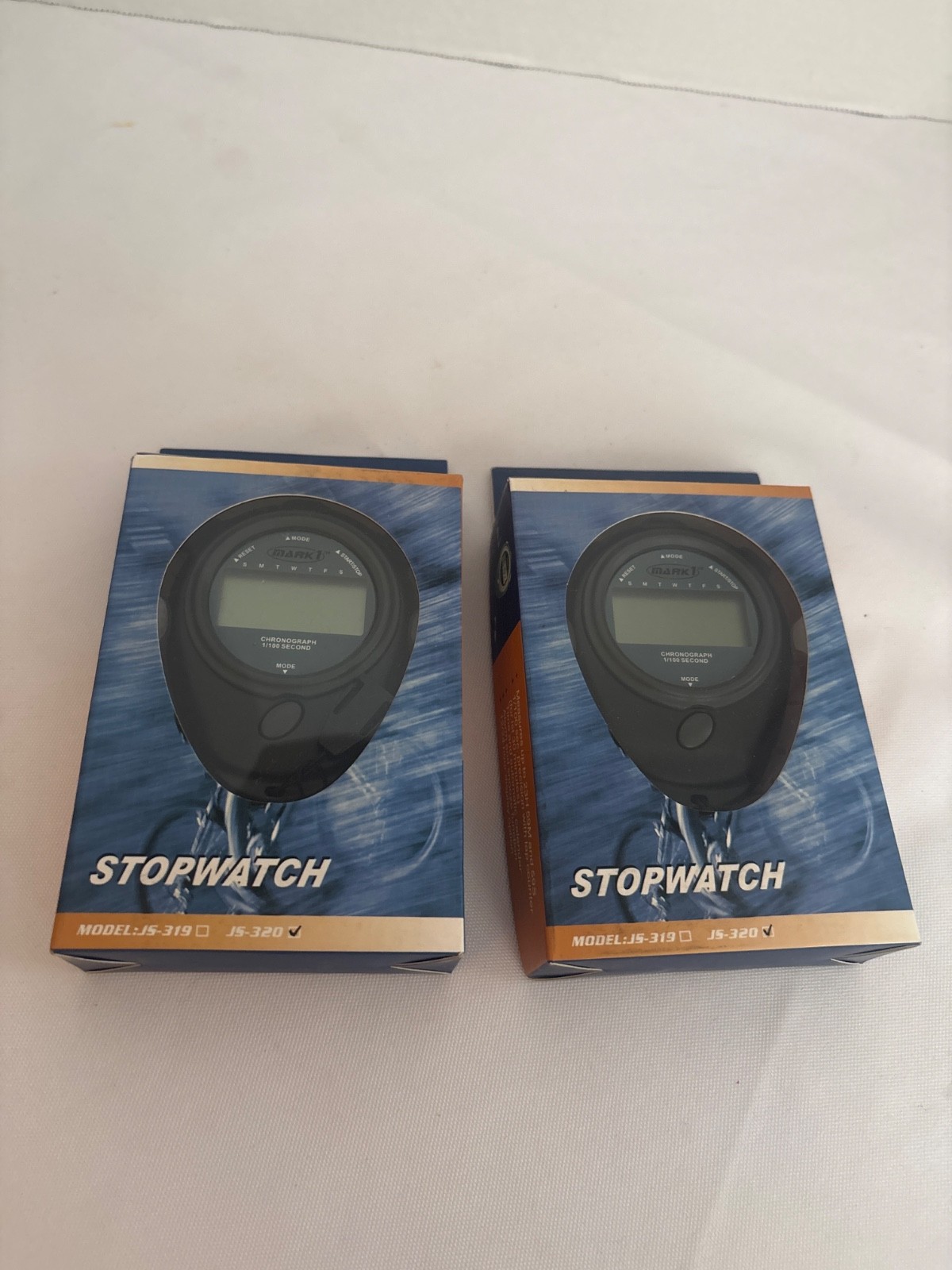 Mark 1 Economy Chronograph 1/100 Second Stopwatch Model JS-320 lot of 2 open box