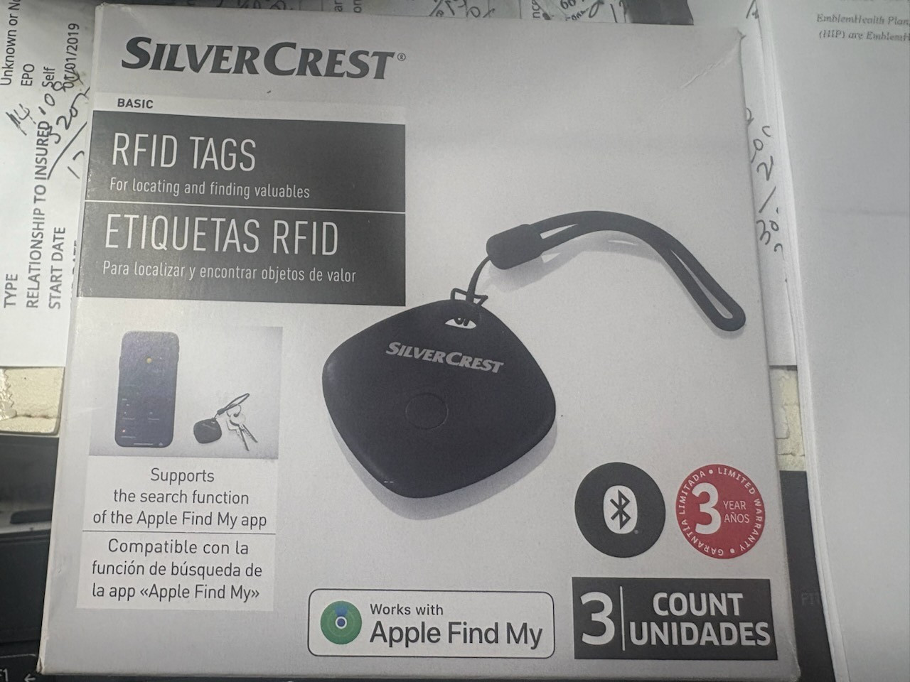 3 SILVERCREST RFID WORKS WITH APPLE FIND MY BRAND NEW SEALED BOX