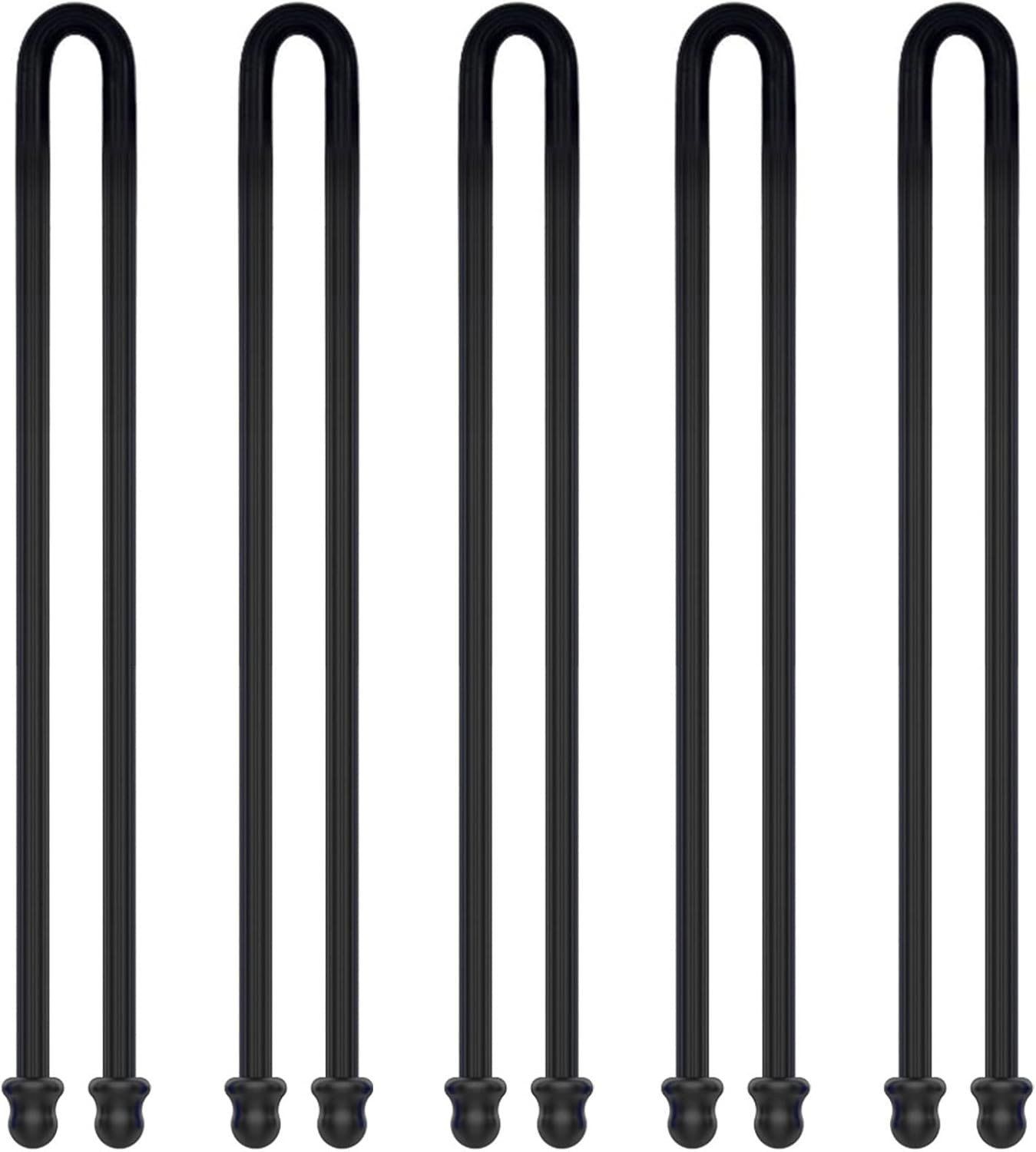 5Pcs 18in Silicone Cable Tie, Cord Organizer for Bundling Earphone, Computer ...