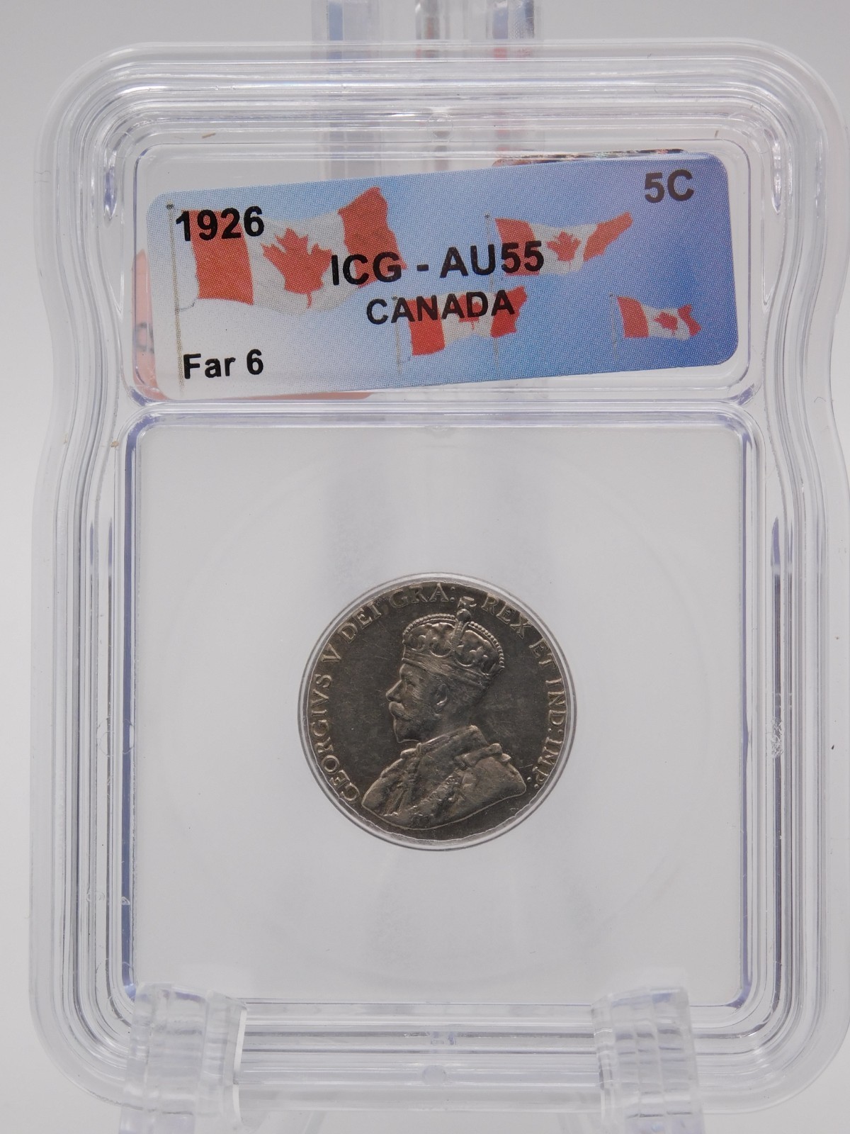 1926 Canada Five Cent ICG AU55 FAR 6 (BT1276)