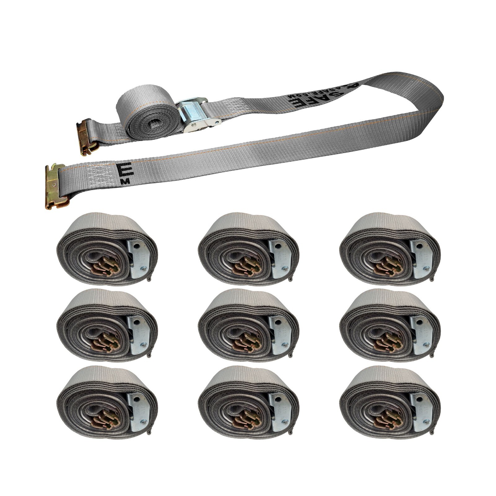10 Pack 2" x 16' E-Track Cam Buckle Strap Truck Trailer Enclosed Cargo Tie Down