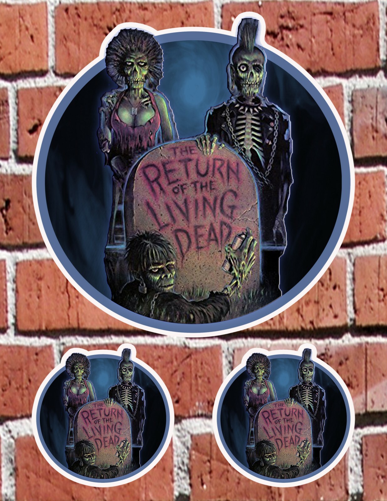 RETURN OF LIVING DEAD ZOMBIES - 7" and 3" DECAL STICKERS for HOME, SCHOOL, AUTO