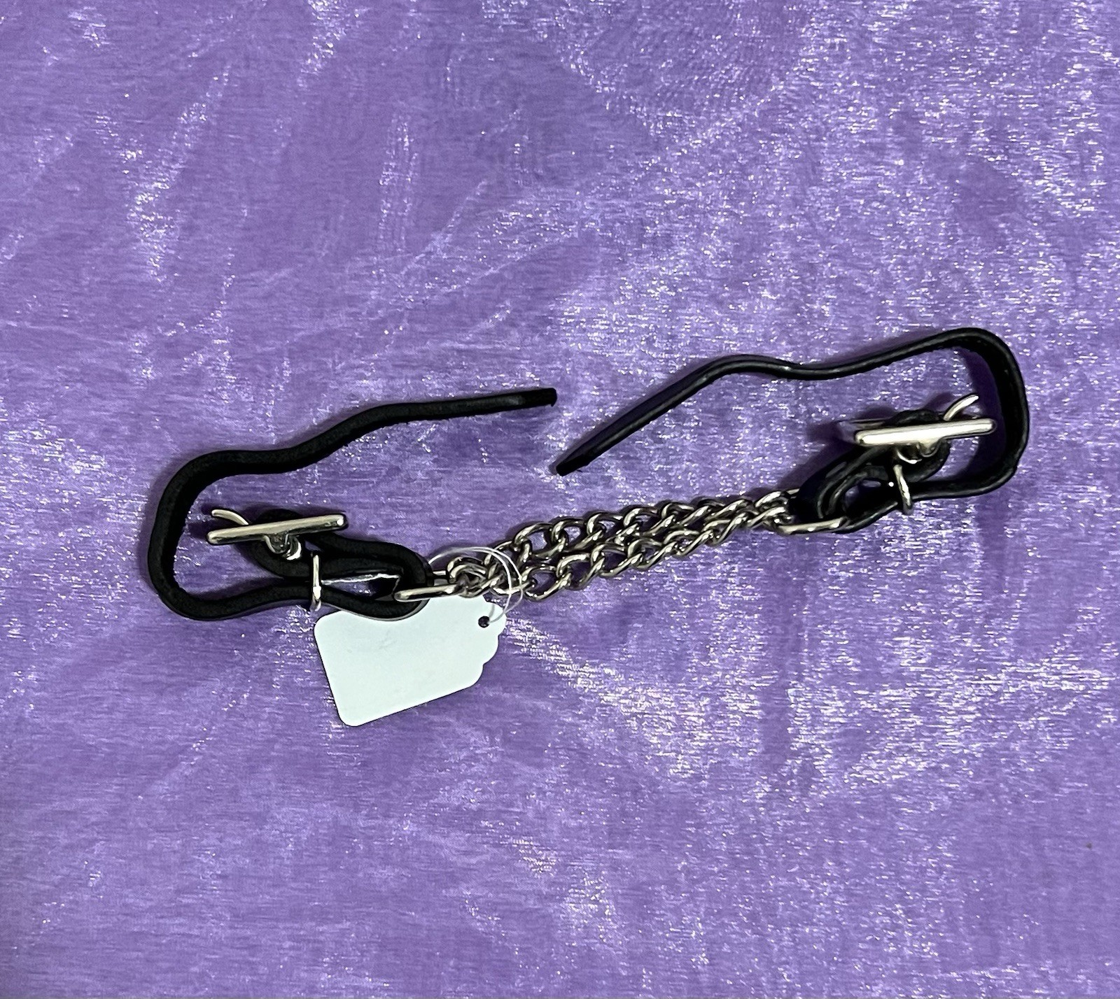 NEW Hot Pink And Rawhide Single Ear Headstall With Snaffle Bit And Curb Chain