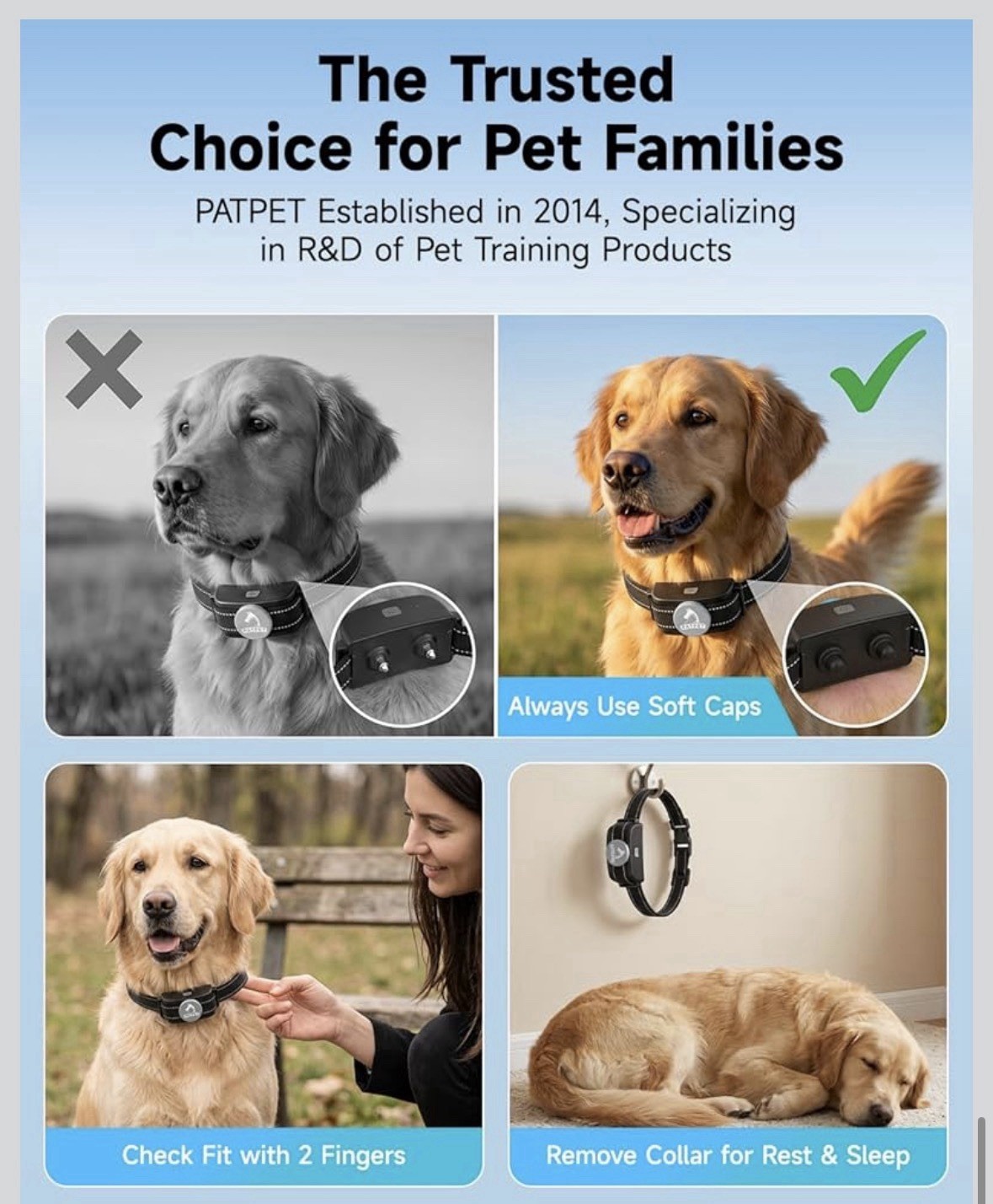 PATPET Dog Training Collar Shock Collar with Remote - 3 Training Modes, Beep