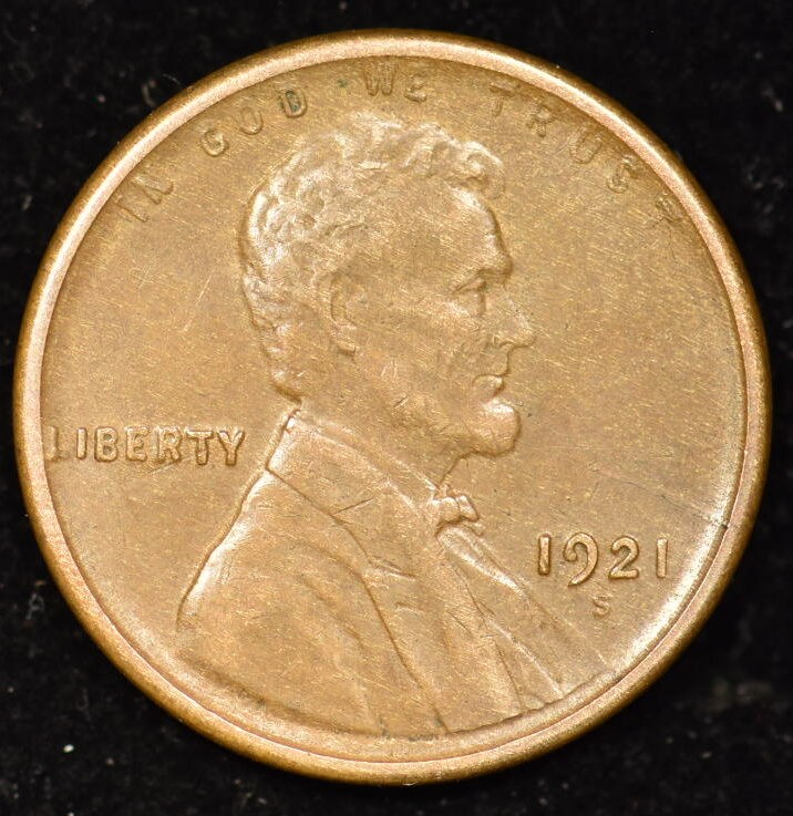 1921-S 1C Lincoln Wheat Cent VF R193411