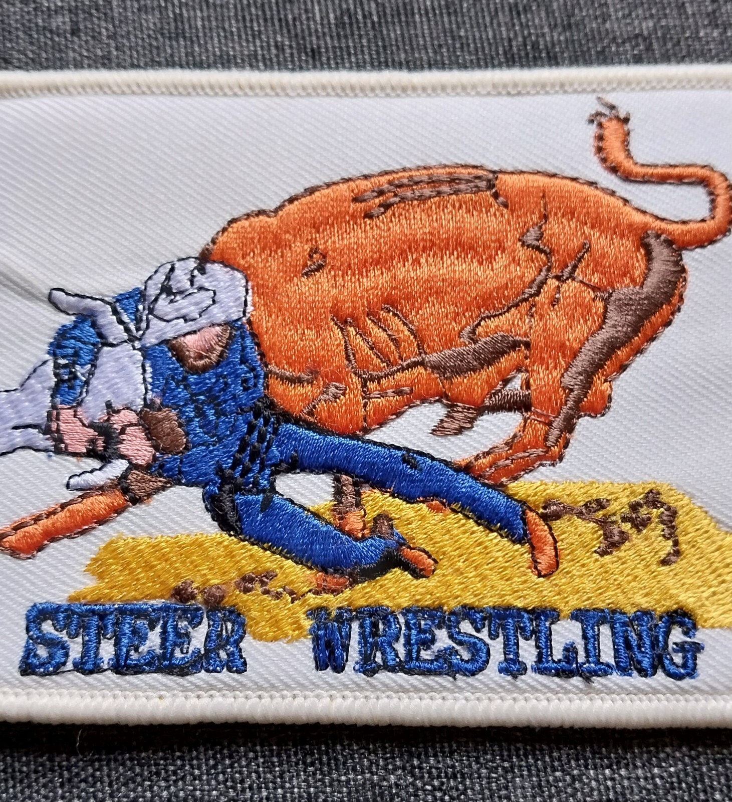 NFR PRO RODEO ~ STEER WRESTLING ~ Embroidered Sew On Patch