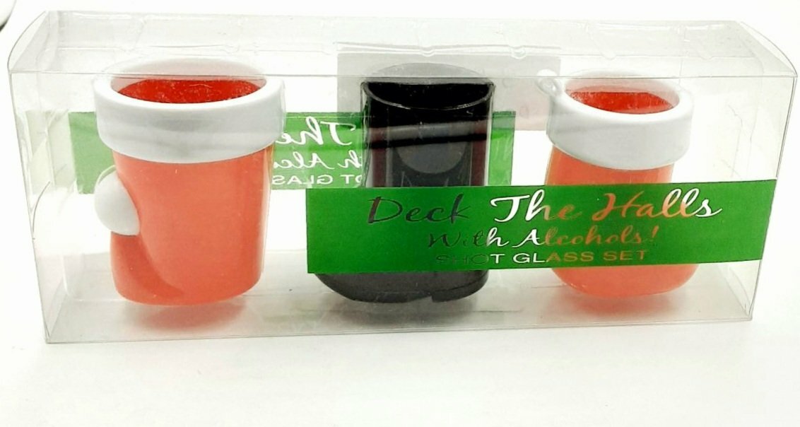 Deck The Halls Shot Glass set of 3