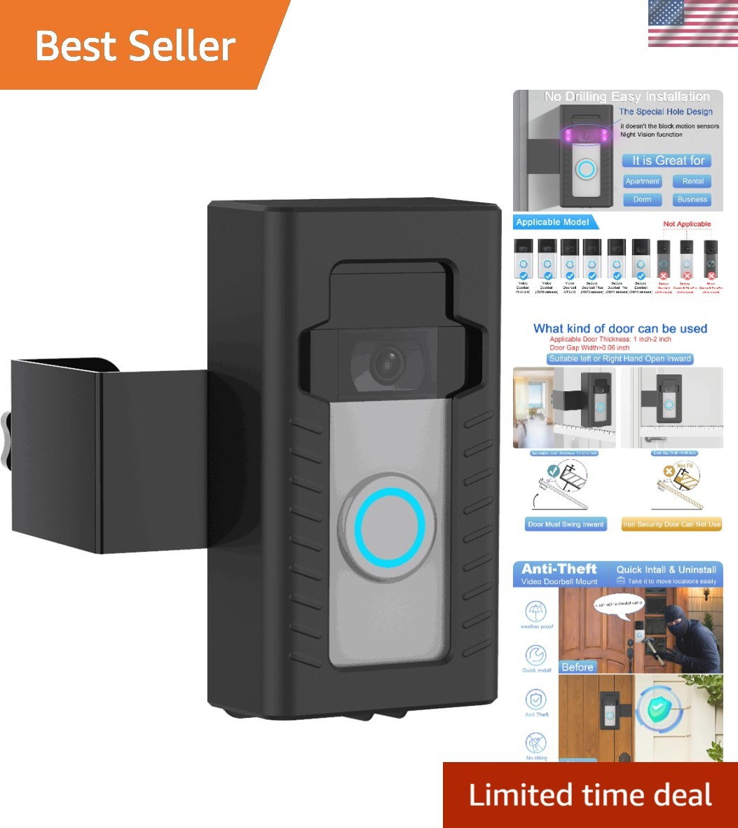 Anti-Theft Adjustable Video Doorbell Mount Compatible with Ring/Blink