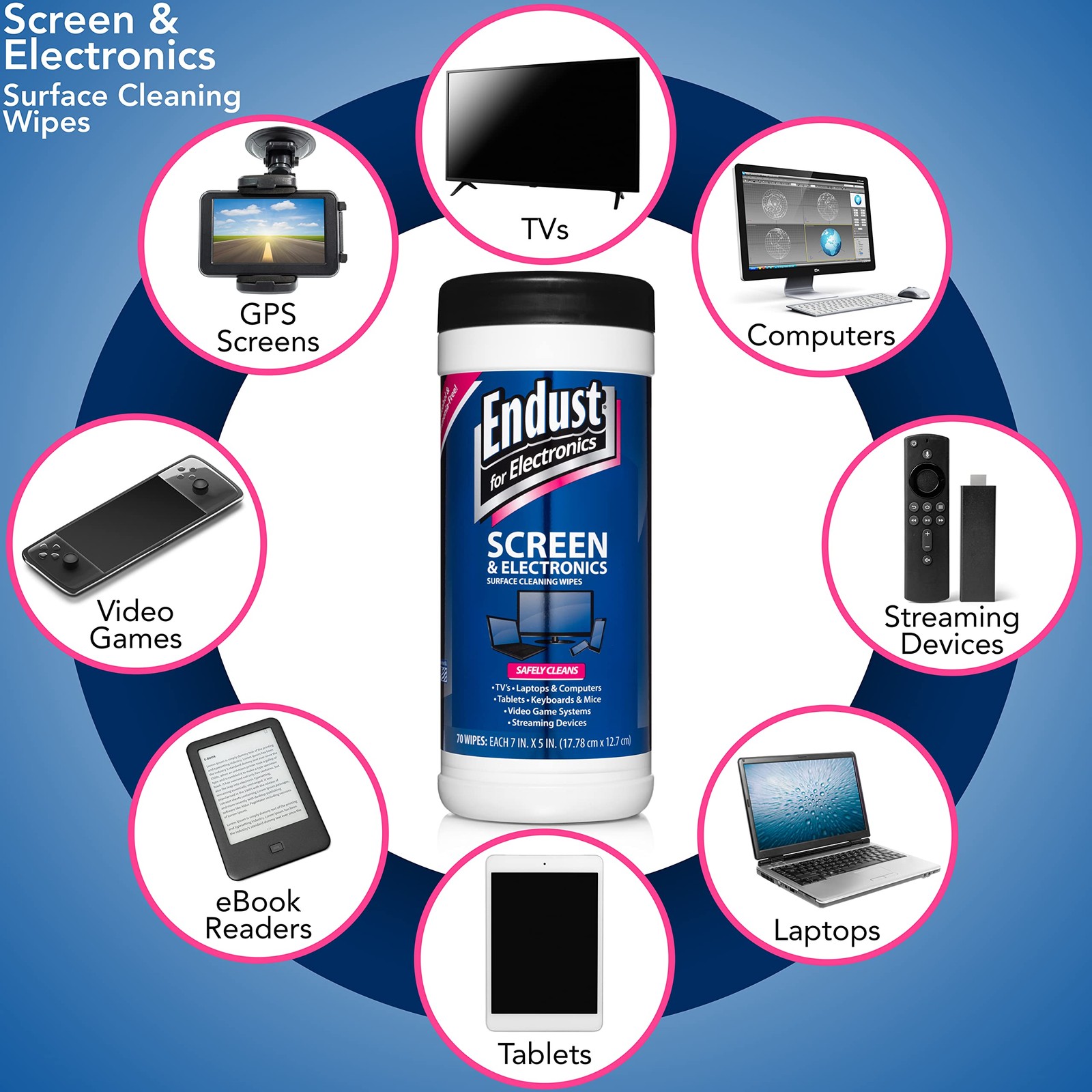 for Electronics; Screen & Surface Cleaning Wipes, Great LCD and Plasma Wipes,...