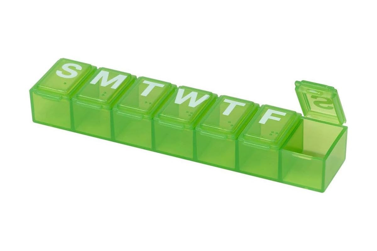Weekly (7-Day) Daily Pill Case, Medicine Planner, Organizer, Supplement