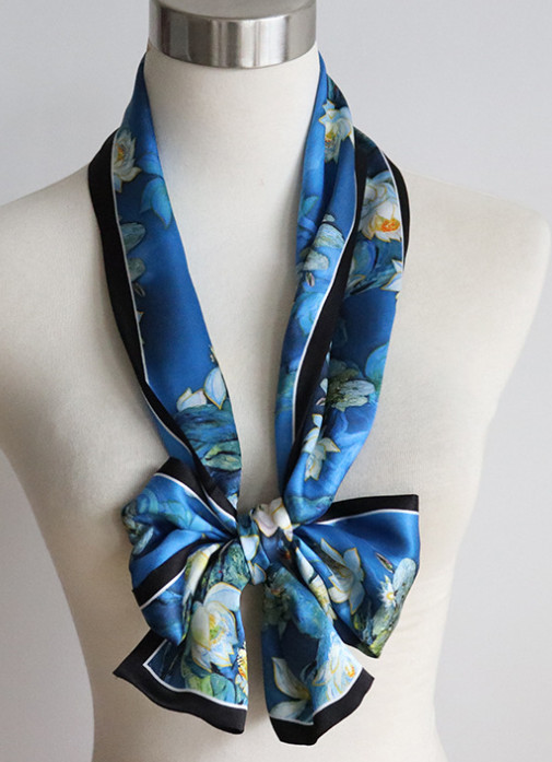 100% Mulberry Silk Scarf 150X16CM Women's Long Double sided Printed Scarf NEW