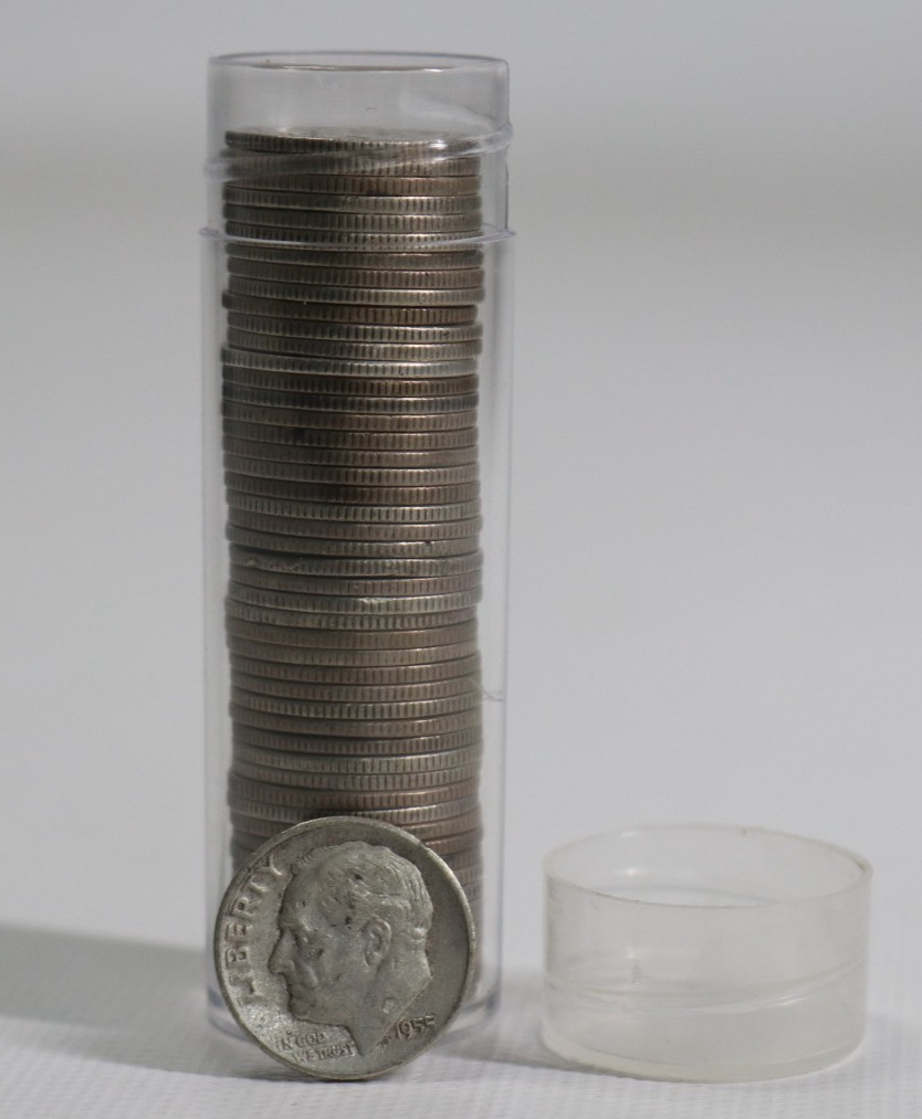 Roll Of Fifty (50) 90% Silver Roosevelt Dime Coins $5 Face Value Mixed Dates