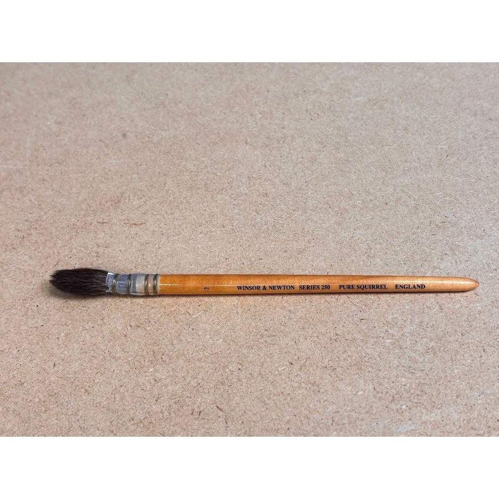 Winsor & Newton Series 250 Pure Squirrel Hair Brush Size 2 England Watercolor