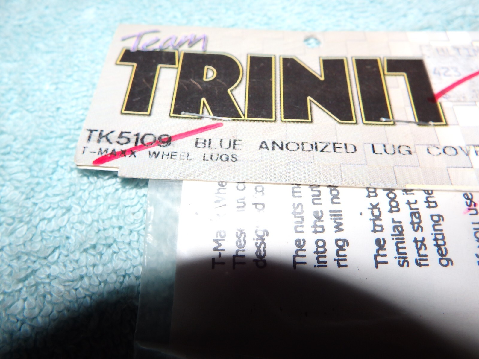 Vintage RC Trinity Traxxas T Maxx Wheel Lugs Aluminum Blue Kinwald (4) TK 5109