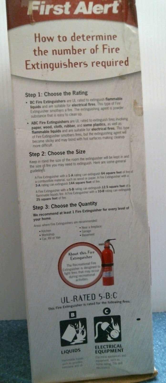 First Alert Recreational Fire Extinguisher (FE5G0) FS