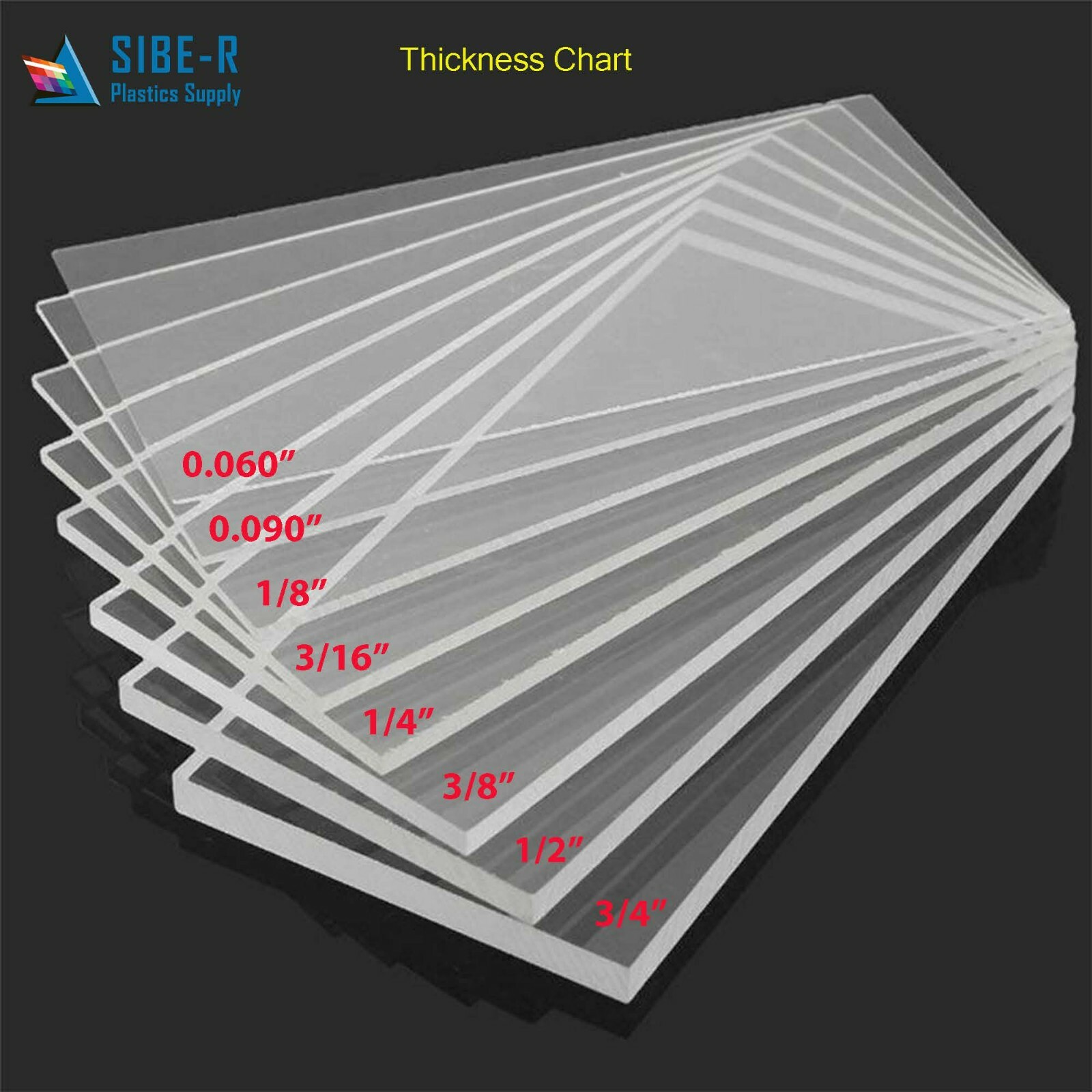 CLEAR ACRYLIC PLEXIGLASS 3/8" YOU PICK THE SIZE - PLASTIC SHEET ^