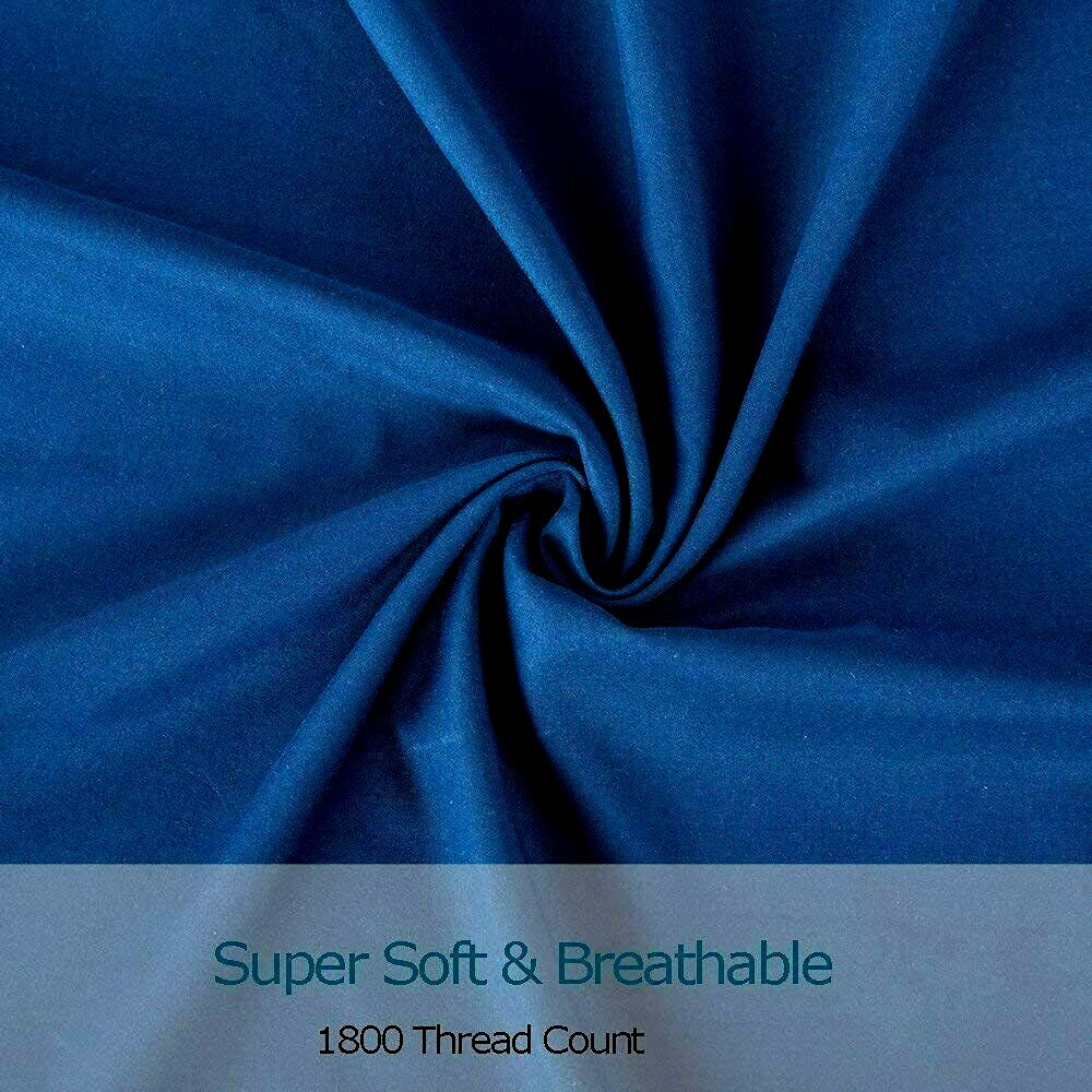 MELODIE DIRECT QUEEN SIZE NAVY SHEETS 4PC SET 100% BRUSHED MICROFIBER 1800 NEW