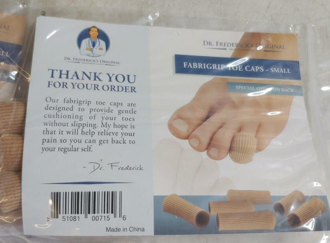 Dr. Fredericks Original FABRIGRIP TOE CAPS/Small Corns, Calluses, Blister 6 Pack
