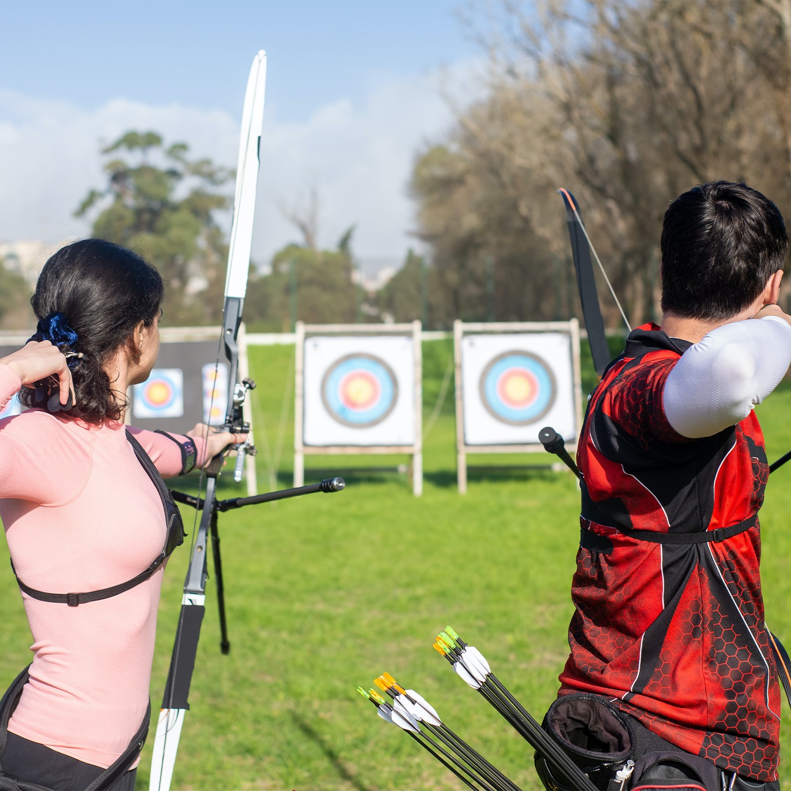 Archery Target Paper 16 Inch, 20 Pack Half Ring Bow Arrow Target Face