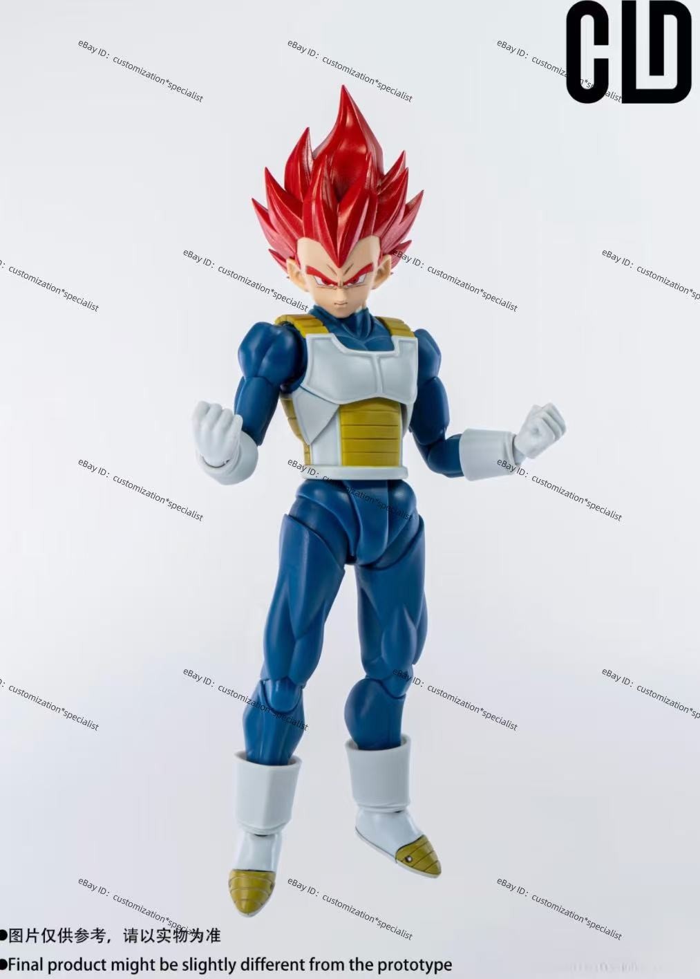 CLD custom 1/12 shf Vegeta Super Saiyan God Head sculpture In stock（ No Figure）